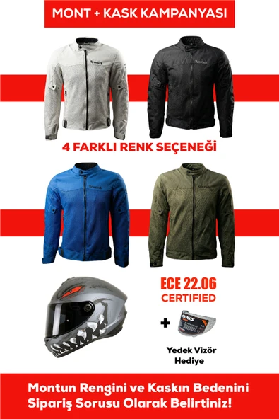 REVERTECH Şehir İçi Kullanıma Uygun Korumalı Yazlık Motosiklet Montu + HEDİYE AXXIS DRAKEN S FORZA B5 KASK ürün görseli 1