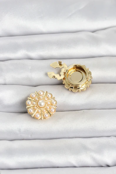 Vintage Model Gold Renk Düğme veya Manşet Broşu TJ-BR486 ürün görseli 1