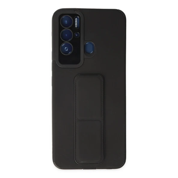 Tecno Pova Neo Kılıf Mega Standlı Silikon - Siyah ürün görseli 1