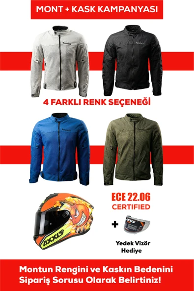REVERTECH Şehir İçi Kullanıma Uygun Korumalı Yazlık Motosiklet Montu + HEDİYE AXXIS DRAKEN S BOMBS A5 KASK ürün görseli 1