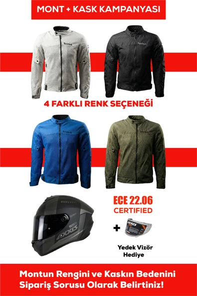 REVERTECH Şehir İçi Kullanıma Uygun Korumalı Yazlık Motosiklet Montu + HEDİYE AXXIS DRAKEN S MP4 B1 KASK ürün görseli 1
