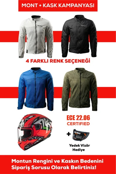 REVERTECH Şehir İçi Kullanıma Uygun Korumalı Yazlık Motosiklet Montu + HEDİYE AXXIS DRAKEN S JOLLY CS KASK ürün görseli 1
