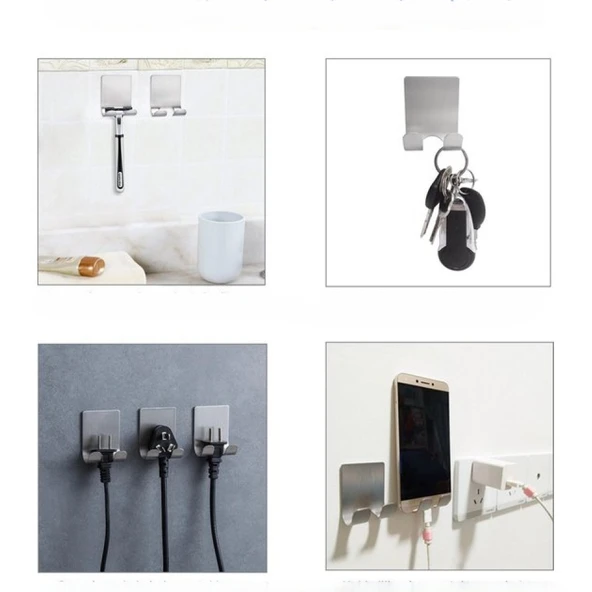 Çok Amaçlı Paslanmaz Çelik Askı – Kendinden Yapışkanlı Tutucu ürün görseli 1