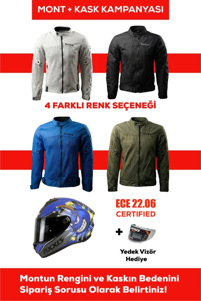 REVERTECH Şehir İçi Kullanıma Uygun Korumalı Yazlık Motosiklet Montu + HEDİYE AXXIS DRAKEN S BOMBS B7 KASK ürün görseli 1