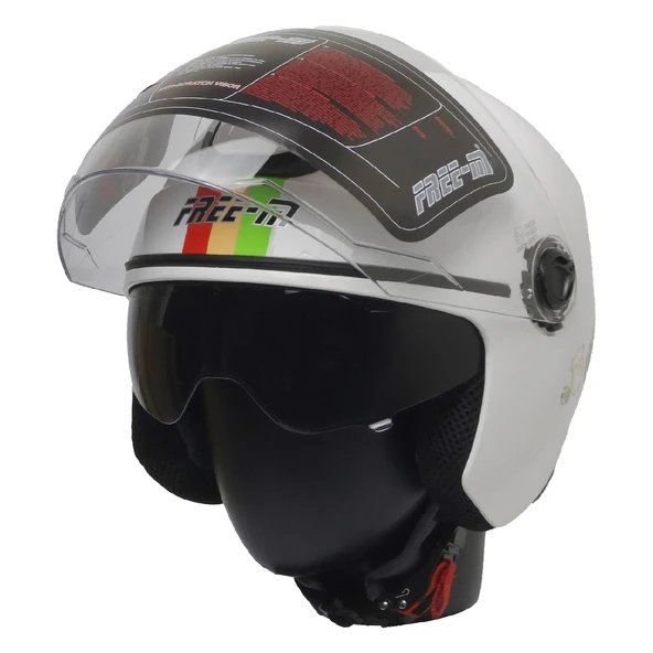 FREE-M 618 YARIM KASK İTALYAN(GÜNEŞ VİZÖRLÜ) ürün görseli 1