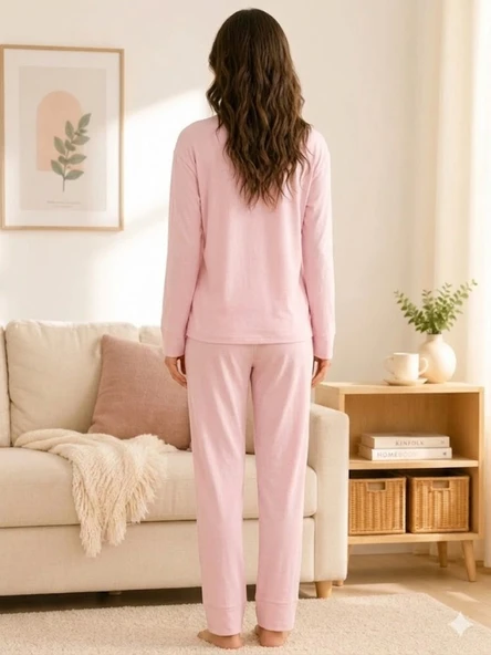 Kadın Pudra Pijama Takımı - Resim 3