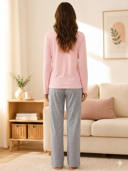 Kadın Pudra Pijama Takımı - Resim 3