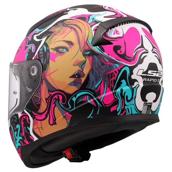 LS2 RAPID 2 CYBERG MAT MOR KASK - Resim 7