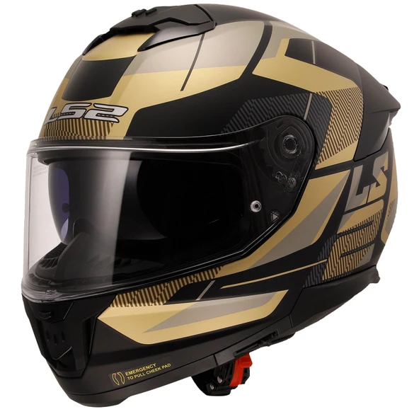 LS2 STREAM 2 ROAD MAT SİYAH-GOLD-GRİ KASK ürün görseli 1
