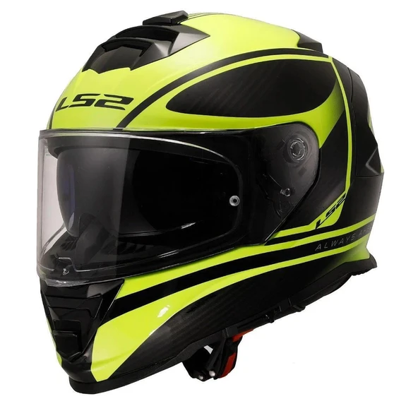 LS2 STORM 2 DODGER MAT BLACK YELLOW KASK ürün görseli 1