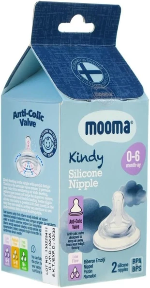 Mooma Kindy Biberon Emzik 2'li Yavaş Akış TP-0001 ürün görseli 1
