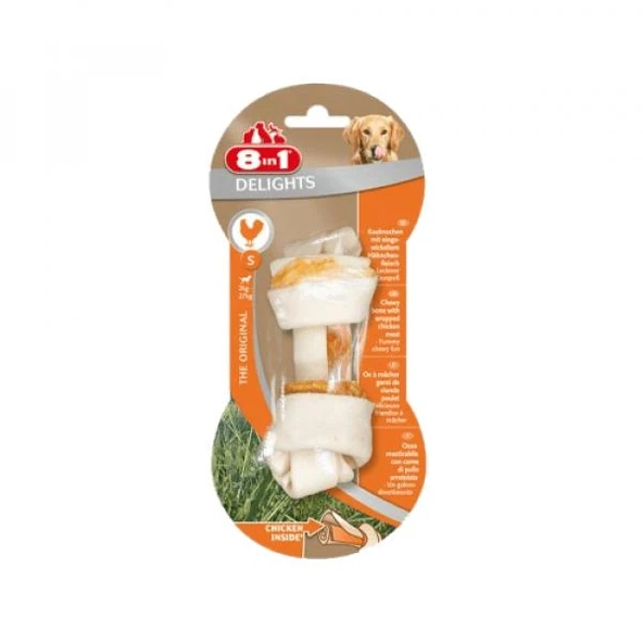 8in1 Delights Bones Tavuklu Düğümlü Tartar Önleyici Köpek Ağız Bakım Kemiği 35gr 10cm S ürün görseli 1