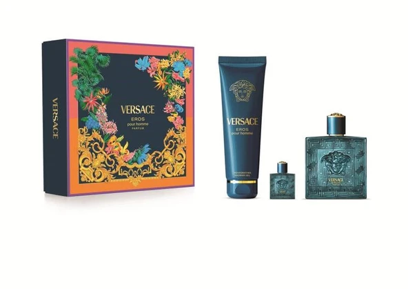 Versace Eros Erkek Parfüm 100ml. + Shower Gel 150 ml. +  5 Ml Set ürün görseli 1