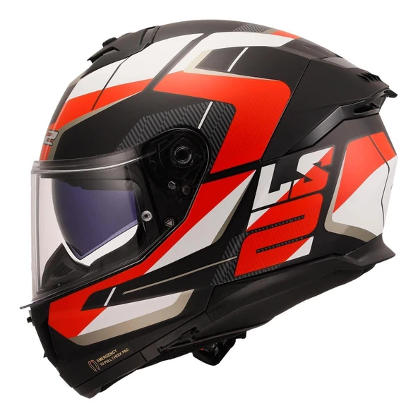 LS2 STREAM 2 ROAD MAT BLACK RED KASK - Resim 2