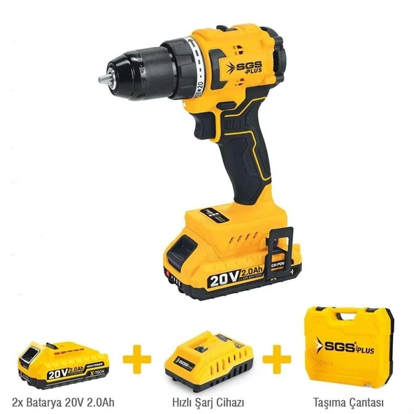 SGS SGS5529 Çift Akülü Şarjlı Vidalama Set 60Nm - 20V-2x2,0 Ah ürün görseli 1