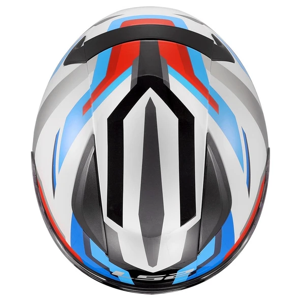 LS2 RAPID 2 HYPER BEYAZ-MAVİ-KIRMIZI KASK - Resim 4
