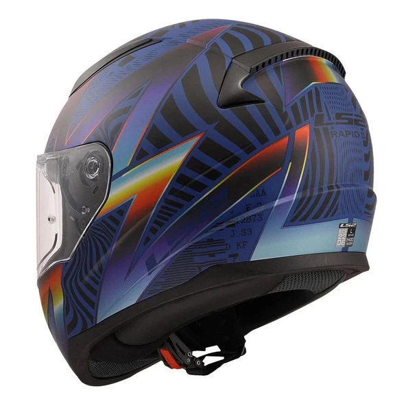 LS2 RAPID 2 OPTIK MAT MAVİ MOR KASK - Resim 6