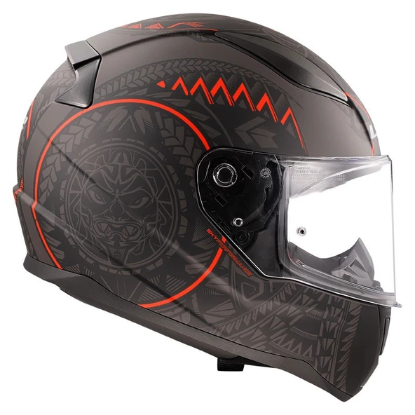 LS2 RAPID 2 TAKAROA MAT SİYAH-KIRMIZI KASK - Resim 2