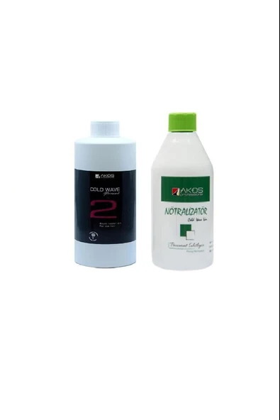 Akos Cold Wave 2 Boyalı Saçlar 500 ml + Akos Perma Nötralizatör 1000 Ml X 2 li Set ürün görseli 1