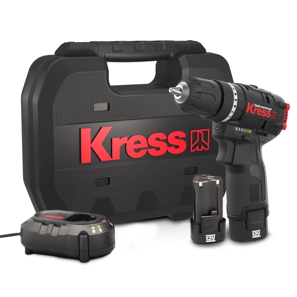 Kress KUC12 Çift Akülü Şarjlı Darbeli Matkap 12Volt/2.0Ah ürün görseli 1
