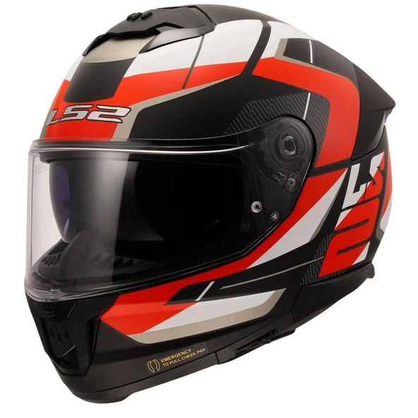 LS2 STREAM 2 ROAD MAT BLACK RED KASK ürün görseli 1