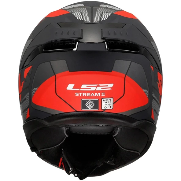 LS2 STREAM 2 ROAD MAT BLACK TITANIUM RED - Resim 5