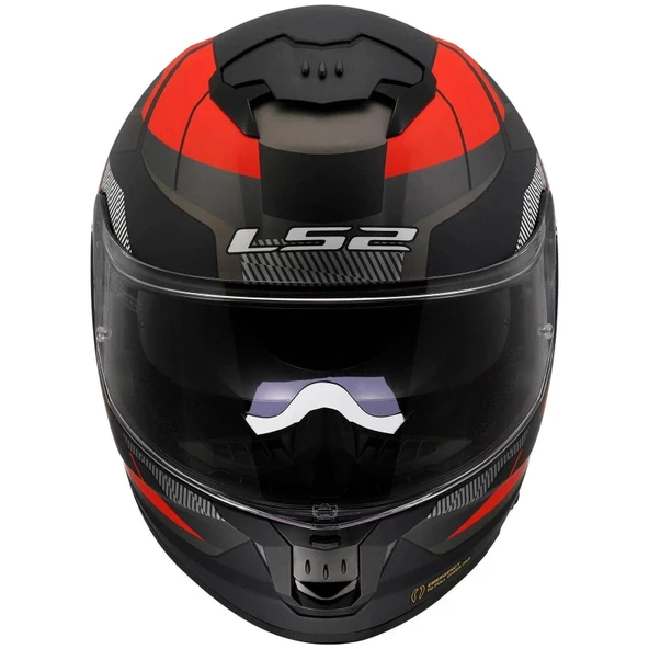 LS2 STREAM 2 ROAD MAT BLACK TITANIUM RED - Resim 4