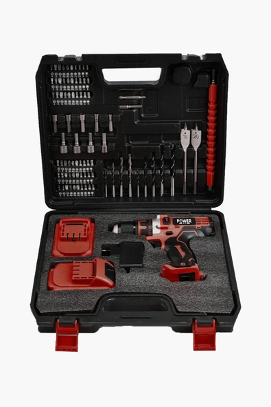 POWER BLACK 12 V 82 PCS ÇELİK MANDREL MATKAP VİDALAMA - Resim 2