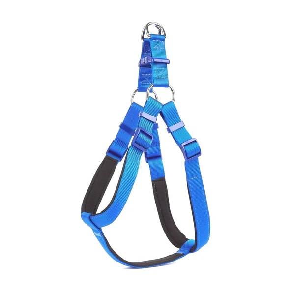 Doggie Konforlu Dokumadan El Yapımı Ronin Model Köpek Göğüs Tasması XL-2,5x65-75cm - Royal Blue ürün görseli 1
