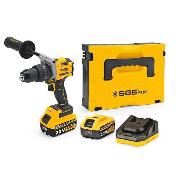 SGS SGS5533 Çift Akülü Kömürsüz Motor Şarjlı Darbeli Matkap Seti 20 V-130 Nm-2x4.0Ah ürün görseli 1
