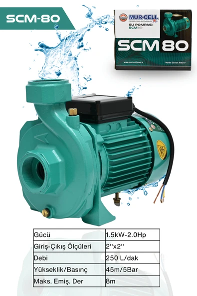 Mur-Cell 2 Hp Scm 80 Elektrikli Su Pompası Su Motoru 2 Inc Scm ürün görseli 1
