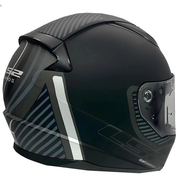 LS2 RAPİD 2 EXTRA MAT SİYAH-GRİ KASK - Resim 4
