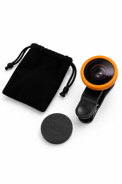 Balık Gözü Telefon Lensi Fish Eye Geniş Açılı Makro Klipsli Selfie Kamera Lensi Apple Android Uyumlu ürün görseli 1