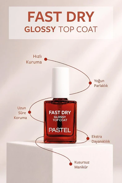Pastel Fast Dry Glossy Top Coat - Oje Kurucusu ürün görseli 1