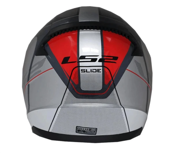 LS2 RAPID SLIDE BLACK GREY RED KASK - Resim 2