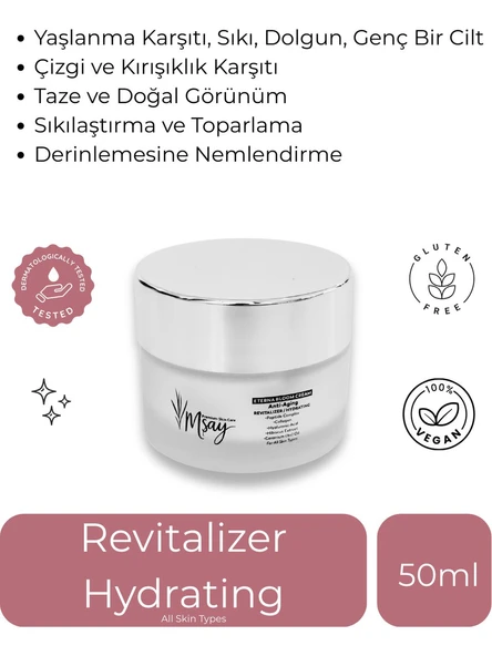 Msay Eterna Bloom, Anti Aging, Yaşlanma Karşıtı, Kırışıklık ve Ince Çizgi Karşıtı, Nemlendirici, Peptit Kompleks, Kolajen, Hyaluronik Asit, Hibiscus, Itıryağı ürün görseli 1