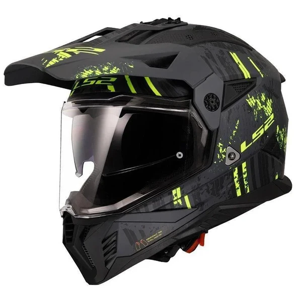 LS2 PIONEER 2 CRAZY MATT BLACK YELLOW ürün görseli 1