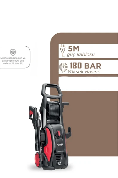 POWER BLACK YIKAMA MAKİNESİ 180 BAR 5 METRE HORTUM ürün görseli 1