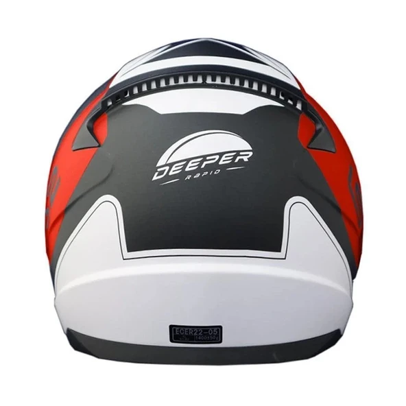 LS2 RAPID DEEPER MATT RED BLACK KASK - Resim 2