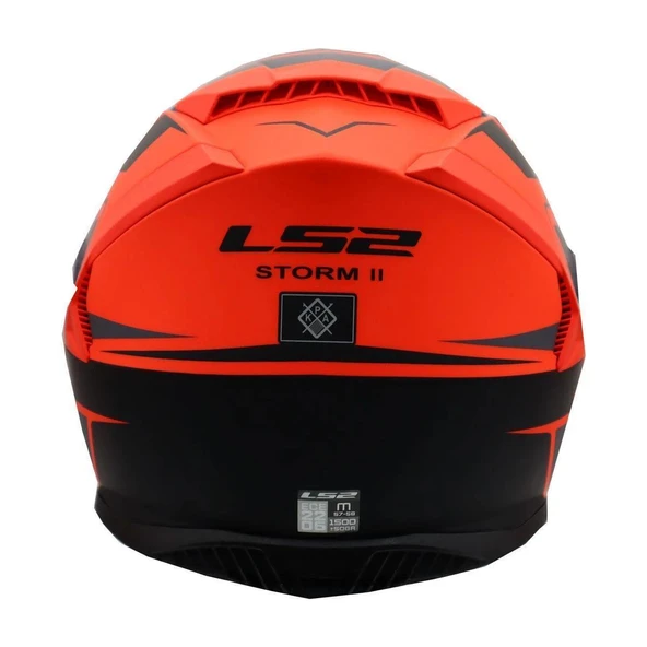 LS2 STORM 2 FIST ORANGE BLACK KASK - Resim 3