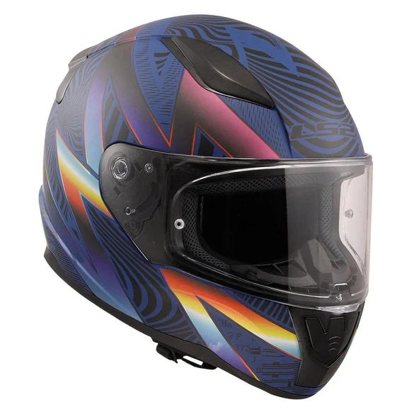 LS2 RAPID 2 OPTIK MAT MAVİ MOR KASK - Resim 3