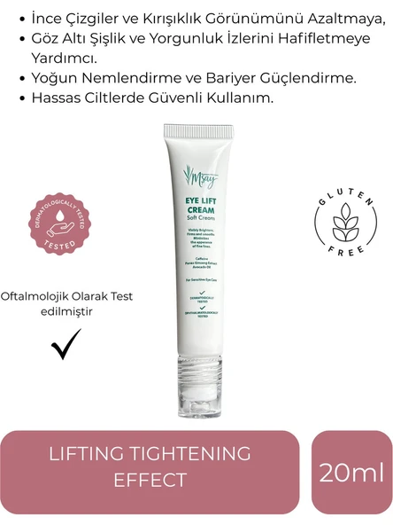 Msay Eye Lift Cream, Ince Çizgi ve Kırışıklık Karşıtı Göz Altı Kremi, Anti Aging, Ginseng, Deniz Yosunu, Hibiscus, Caffeine, Aloe Vera, Soft Cream ürün görseli 1