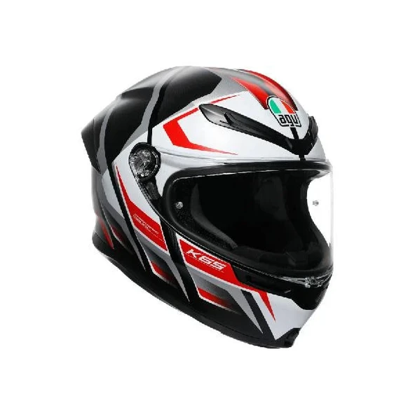 AGV KASK K6 S KARVE MATT BLACK WHITE RED - Resim 2