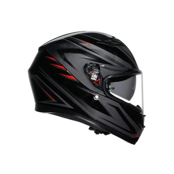 AGV K3 SYTH BLACK RED KAPALI KASK - Resim 3