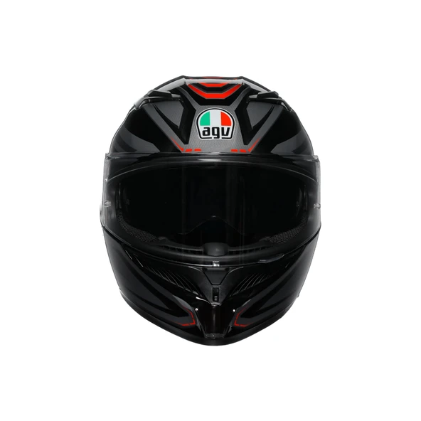 AGV K3 SYTH BLACK RED KAPALI KASK - Resim 4