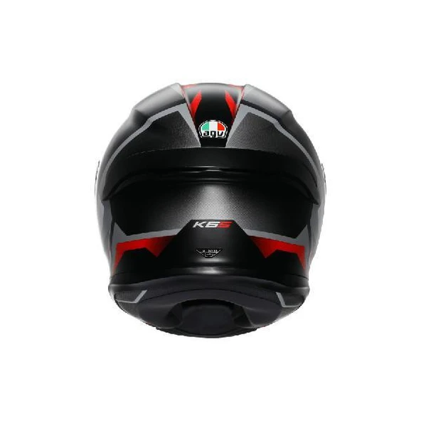 AGV KASK K6 S KARVE MATT BLACK WHITE RED - Resim 6