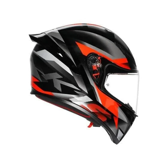 AGV KASK K1 S FASTLAP BLACK GREY RED KAPALI KASK - Resim 3