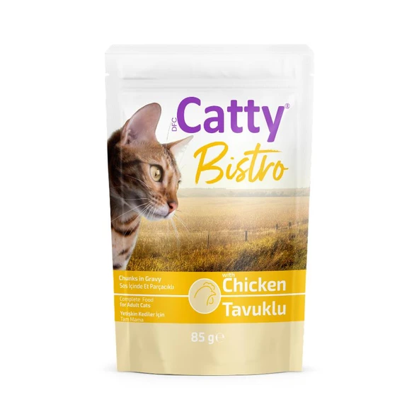 Catty Bistro Sos İçinde Tavuklu Yetişkin Kedi Konservesi 85 Gr ürün görseli 1