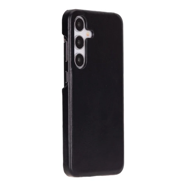 Samsung Galaxy S25 Plus Uyumlu, Hakiki Deri, El Yapımı Arka Kapak, Kömür Siyah ürün görseli 1