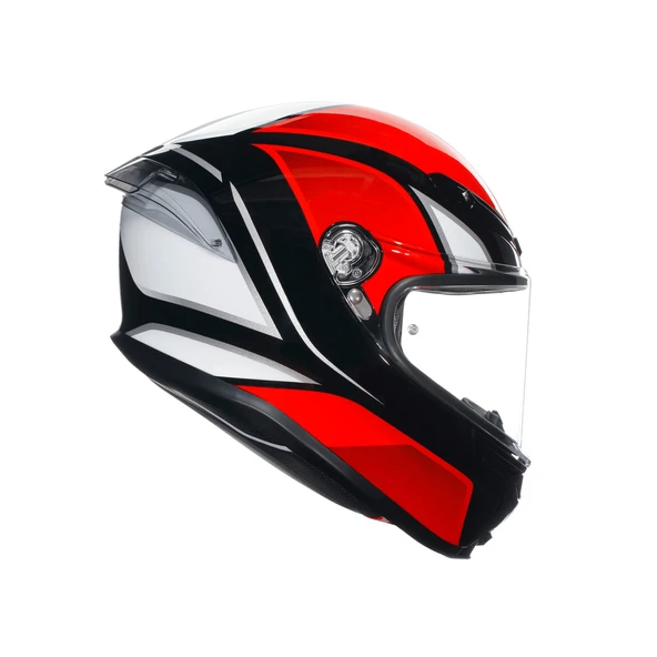 AGV KASK K6 S HYPHEN BLACK RED WHITE - Resim 3